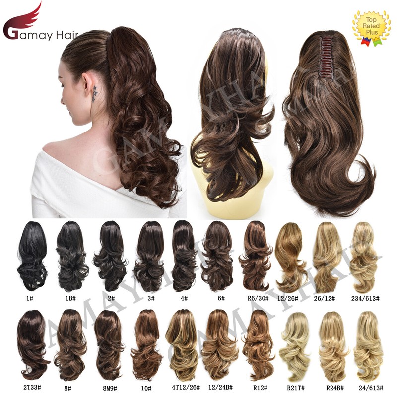 Thick Jaw Claw Clip In Ponytail Curly Wavy Hair Extensions Natural As Human Hair