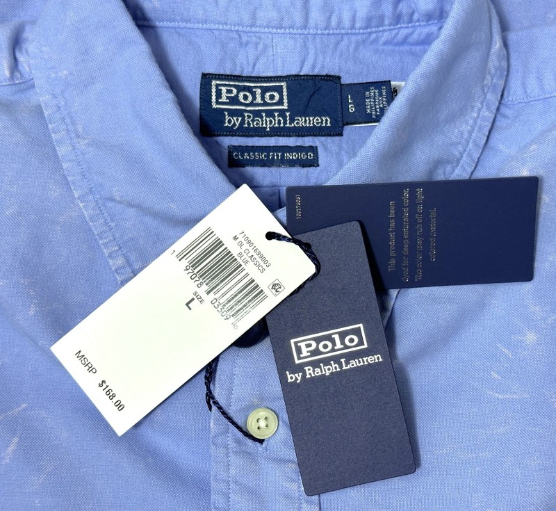 Polo Ralph Lauren Mens Classic Fit Garment Dyed Oxford Sport Shirt Blue (L) $168 gallery