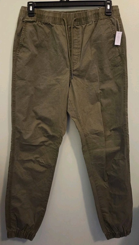 No Boundaries Men’s MEDIUM 32-34 Twill Jogger Pants GREEN Straight Fit #10726