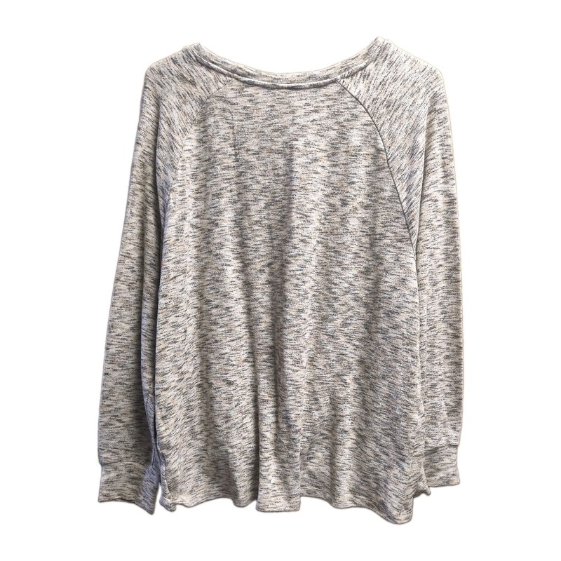 Time and Tru Womens 2XL Tan Space Dye Twist Front Long Sleeve Pullover Top gallery
