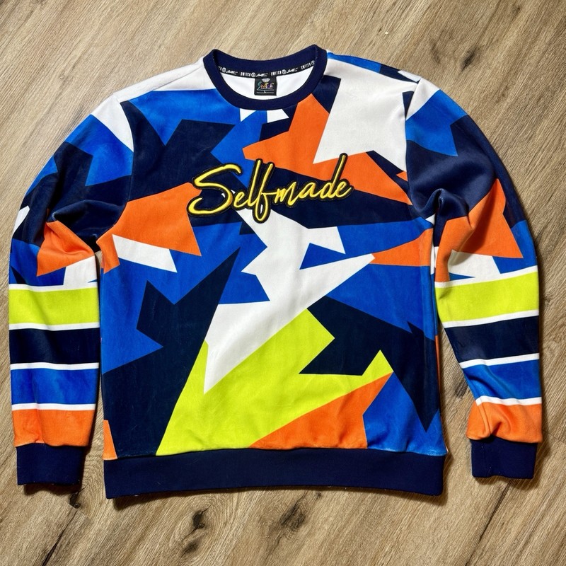 Switch Remarkable Selfmade Sweatshirt Mens L Multicolor Velour Streetwear Y2K