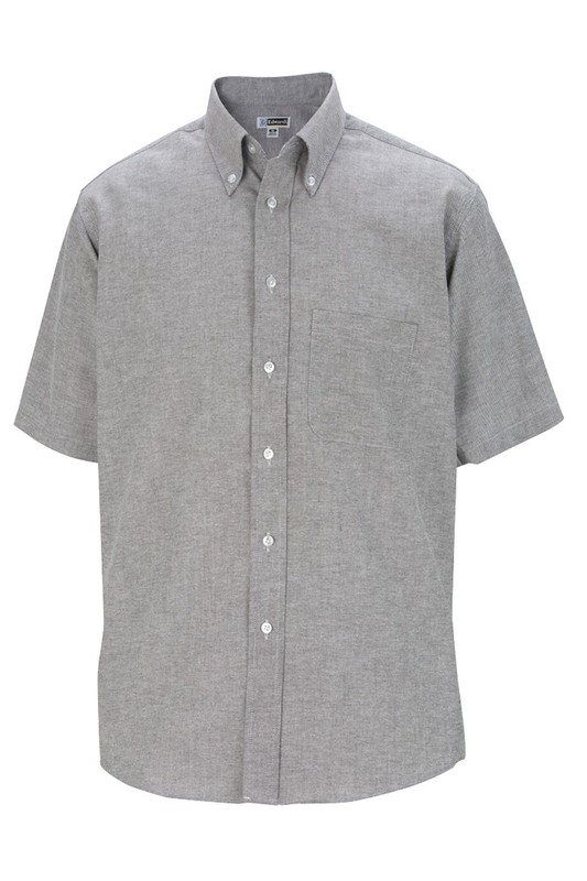 Edwards Men’s Black / Gray Oxford Button Short Sleeve Dress Shirt Large Tall