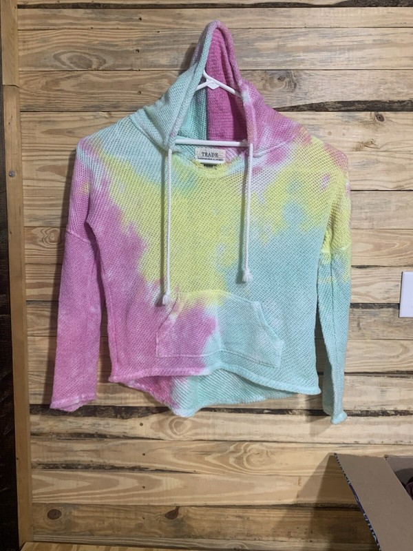 Trade Heritage Women’s Medium Tie Dye Hoodie Pastel Pullover Boho Festival