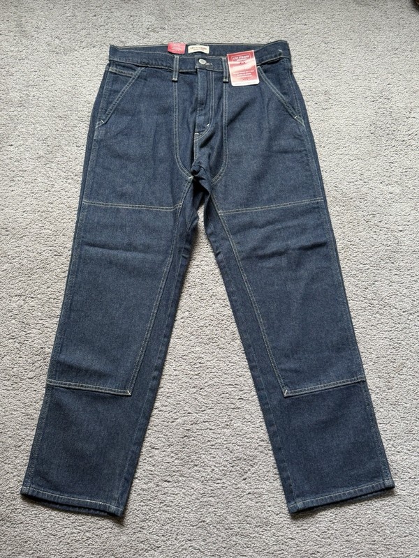 NEW Levi Strauss Signature Double Front Utility Pants Dark Wash Denim Mens 32×30