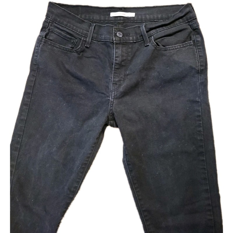 Women’s Levi’s 710 Super Skinny Stretchy Jeans Dark Wash Black Size 32 30 X 29