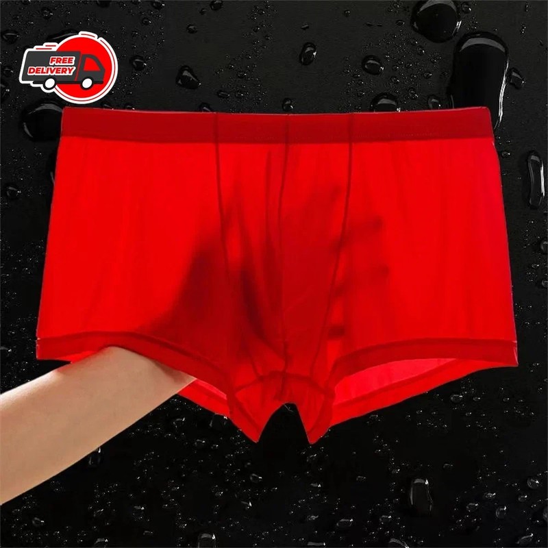 Ultra Thin Ice Silk Boxers Underwear Men Semi-transparent Seamless Sexy Male* gallery