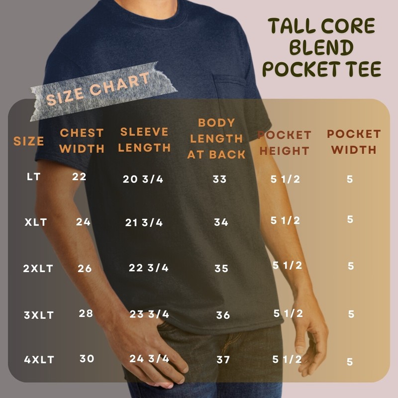 Mafoose Men's 50/50 Cotton/Poly Tall Core Blend Pocket T-Shirt PC55PT gallery