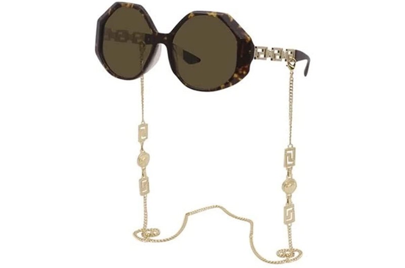 VERSACE VE4395 534673 Havana Square Women’s 59 mm Sunglasses