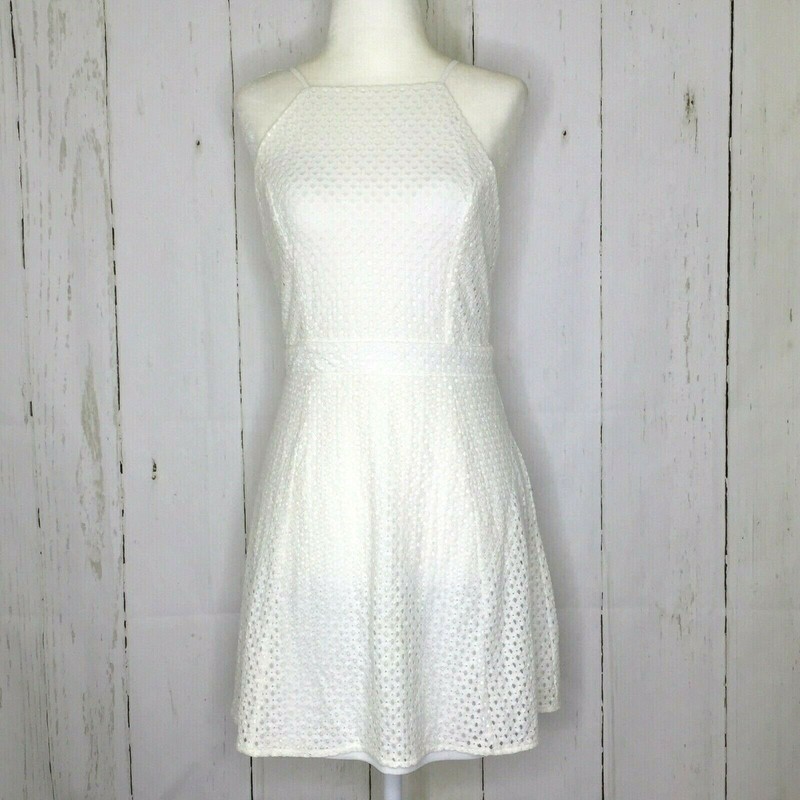 Charlotte Russe Jr Women’s M Lacy Sleeveless Empire Waist Lined Dress Ivory NEW