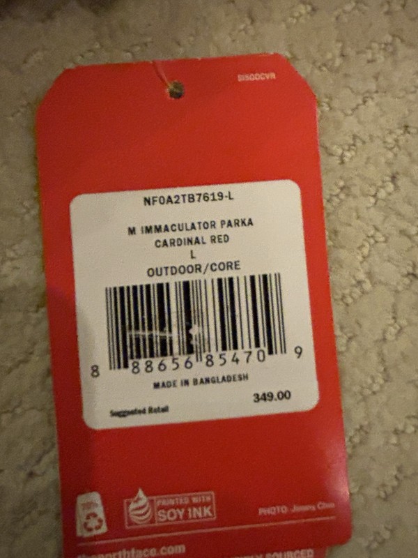 The North Face Parka Jacket Cardinal Red Hooded Large Men's gallery