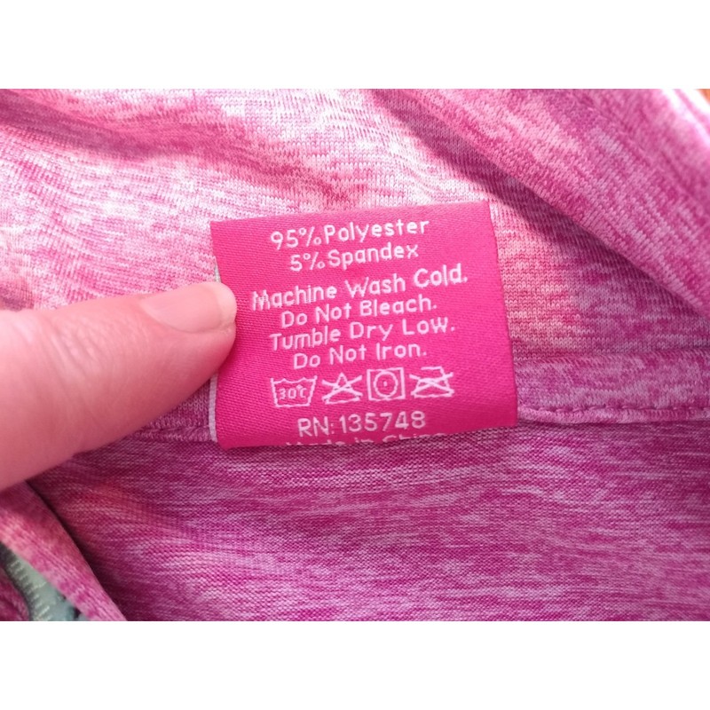 ATHLEISURE Pink Heather 1/4-Zip Lightweight Thumbhole Activewear Workout Large gallery