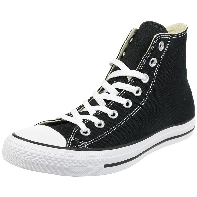 Sz 5.5 Converse Chuck Taylor All Star High Top Sneaker, Black (White Sole), S..