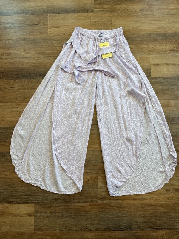 Salty Lemon Women’s Lavender Boho Hippie Wide Leg Split Palazzo Pants S
