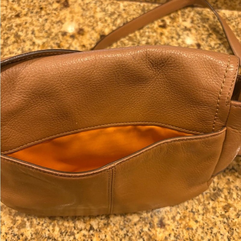 COACH F23663 Park Taylor Tan Leather Turn Lk Flap Crossbody Small Messenger Bag gallery