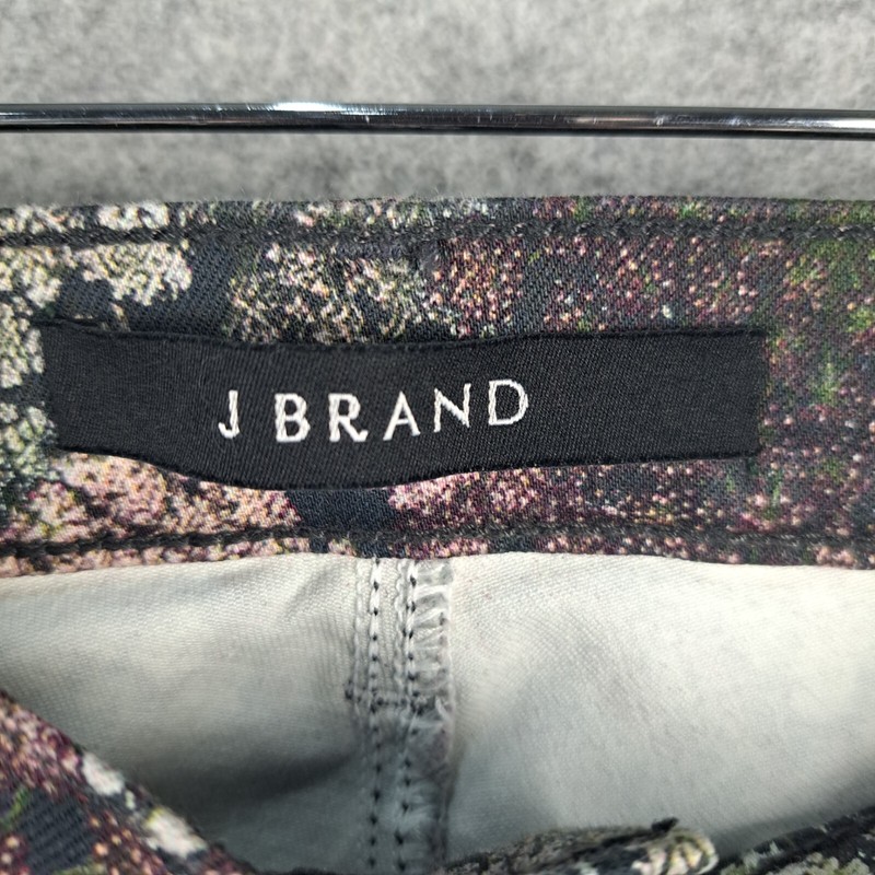 J Brand Jeans Womens 24 Black Floral Print Super Skinny Mid Rise NEW 8951 gallery