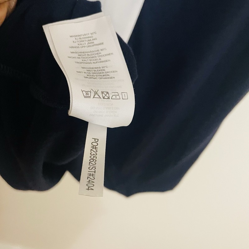 Lysse Navy White V-neck Contrast Panel Short Sleeve Tunic Blouse Size XL gallery