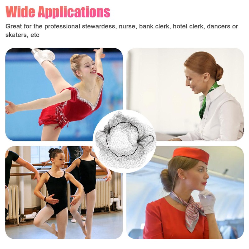 100/200 Pack Invisible Hair Net Hairnets Elastic Edge Mesh Sport Bun Cover Snood gallery