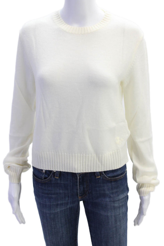 Jil Sander Womens Open Stitch Sweater – Natural Size 40