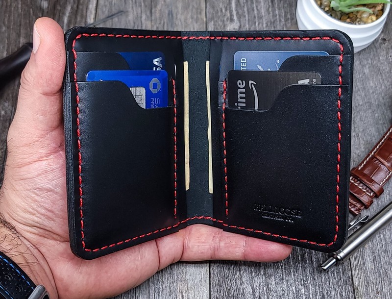 Vertical Bifold Wallet, Full Grain Leather Wallet, Handmade Leather Gift Wallets