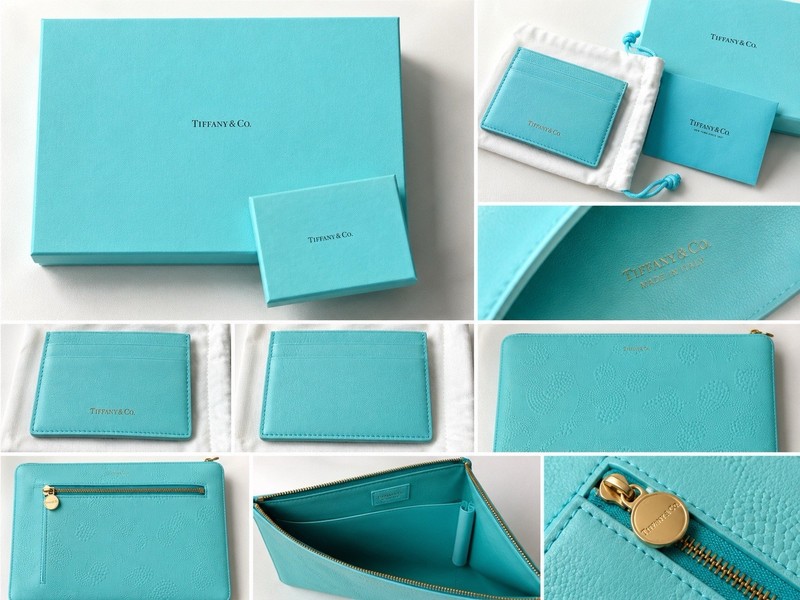 Tiffany & Co. Leather Blue Card Holder Business Case Women