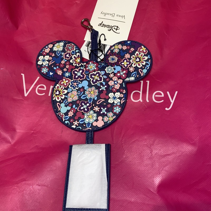 NEW NWT Vera Bradley Disney Sensational Mickey Mouse Ears Luggage Bag ID Charm