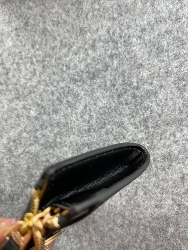 COACH Signature 88208 Mini Skinny Id Case Crossgrain Leather Brown/Black W/Box gallery