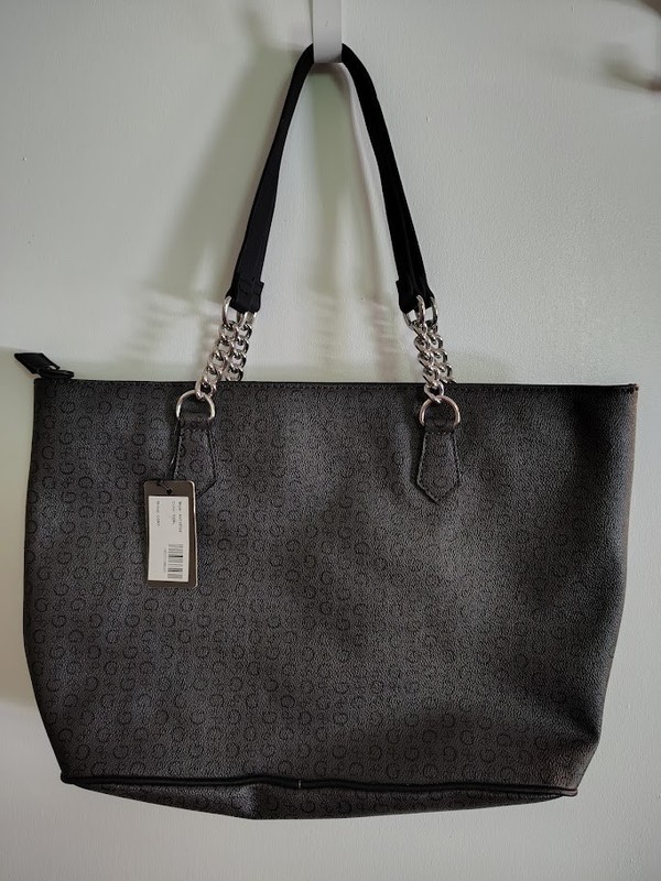 GUESS Cory Signature G Logo Tote Bag - Coal Black Monogram Purse gallery