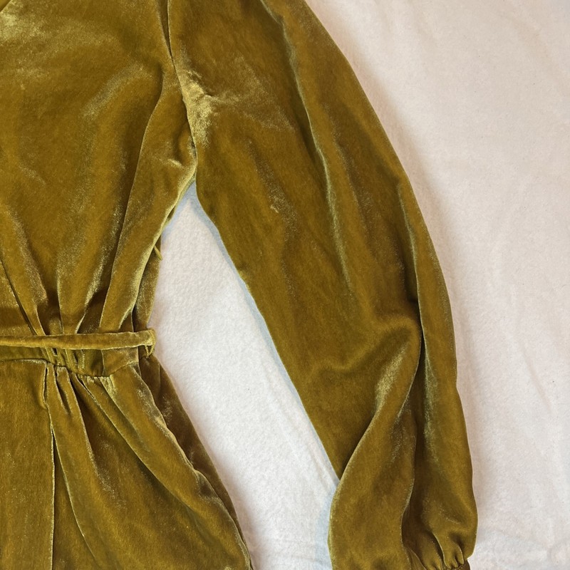 J. Crew Golden Velvet Ling Sleeve Tied Peplum Blouse | Size 4 gallery
