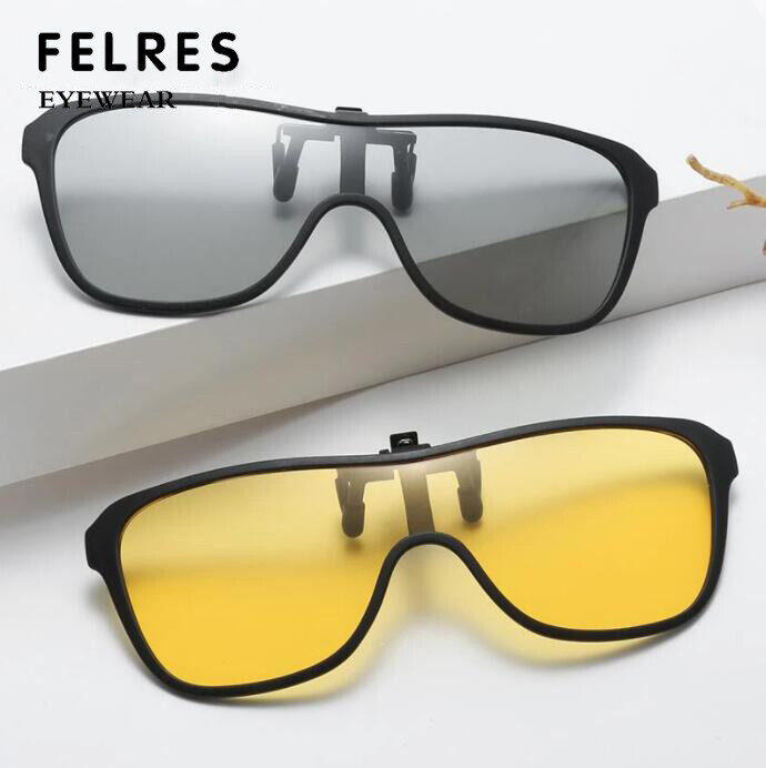 Unisex Flip Up Clip on Sunglasses Polarized Glasses Driving Siamese Lens Glasses gallery