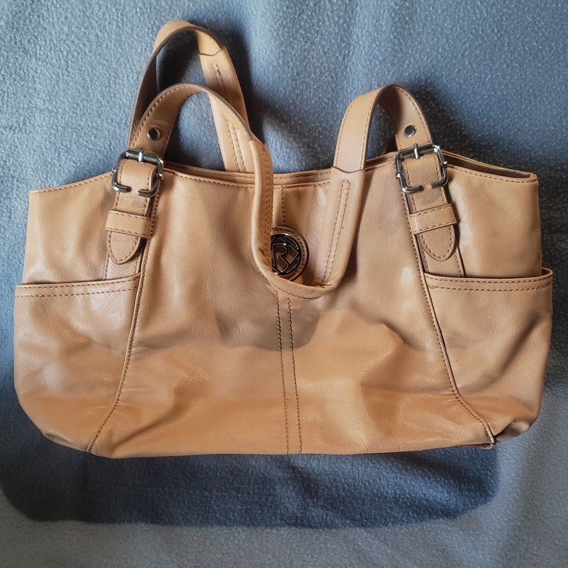 Vintage Relic By Fossil Tan Faux Leather Shoulder Purse/Handbag 12.5×8.5×3 in