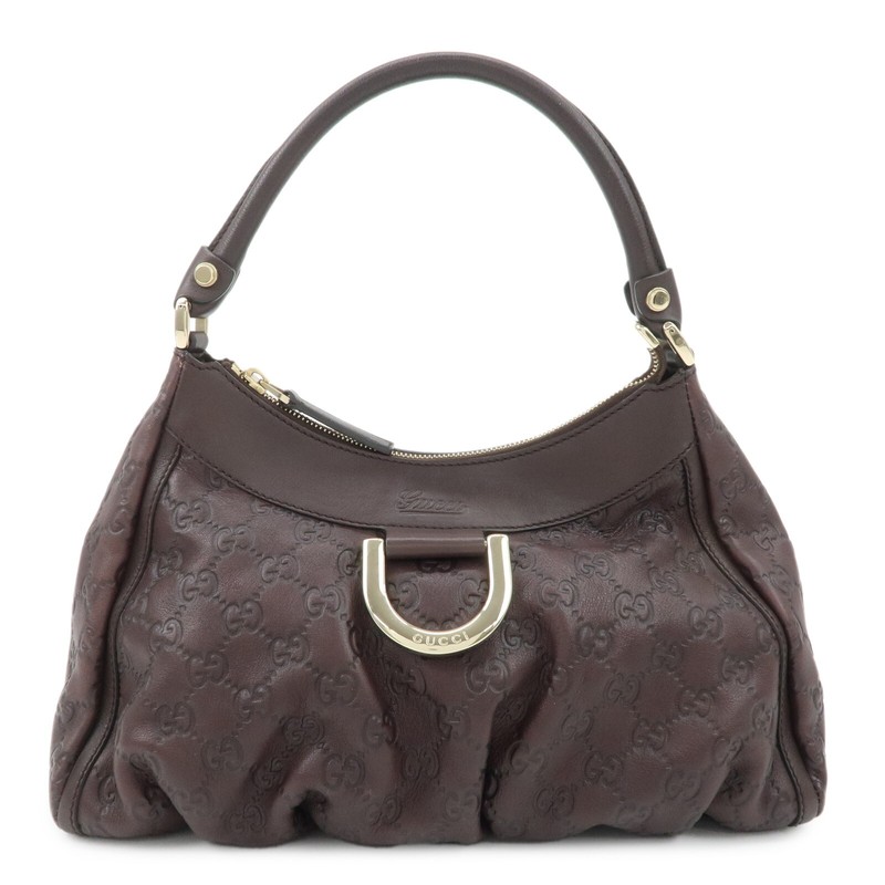 GUCCI Abbey Guccissima Shoulder Bag Brown Leather 190525 Auth Used
