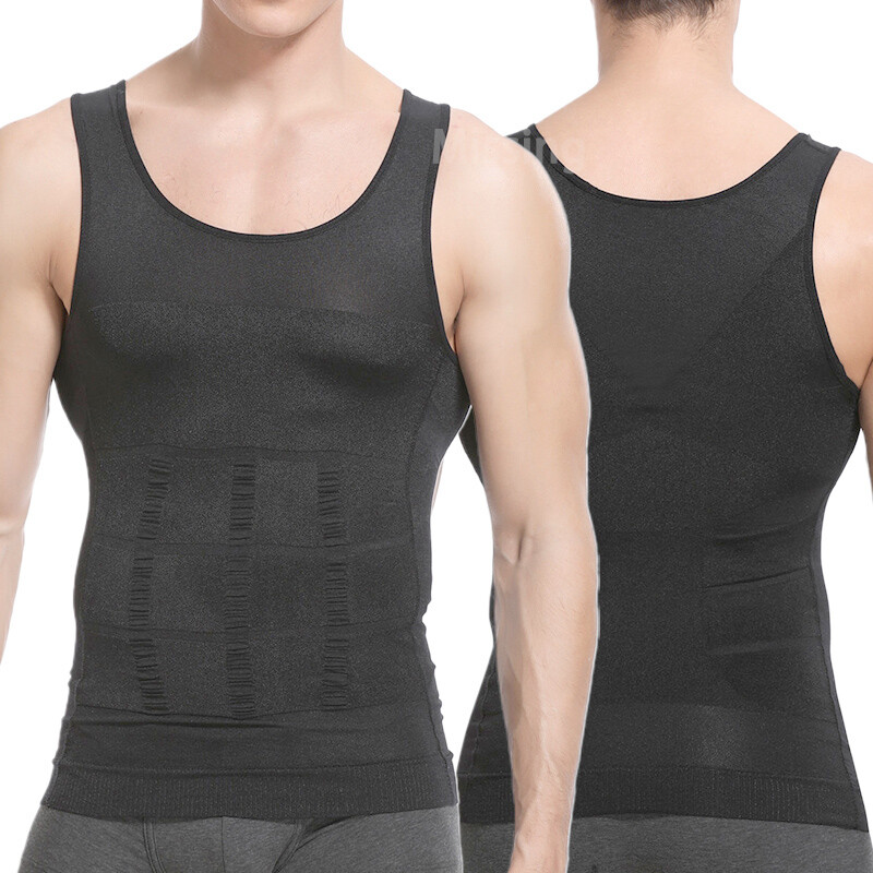Men Body Slimming Tummy Shaper Underwear Shapewear Shirt Waist Girdle Shirt Vest gallery