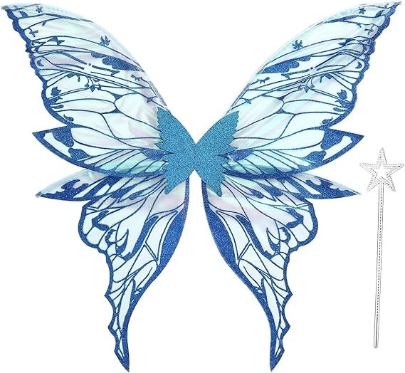 Fairy Wings for Adults Women 31.5×29.5 Fairy Costume Set Large Butterfly Wings