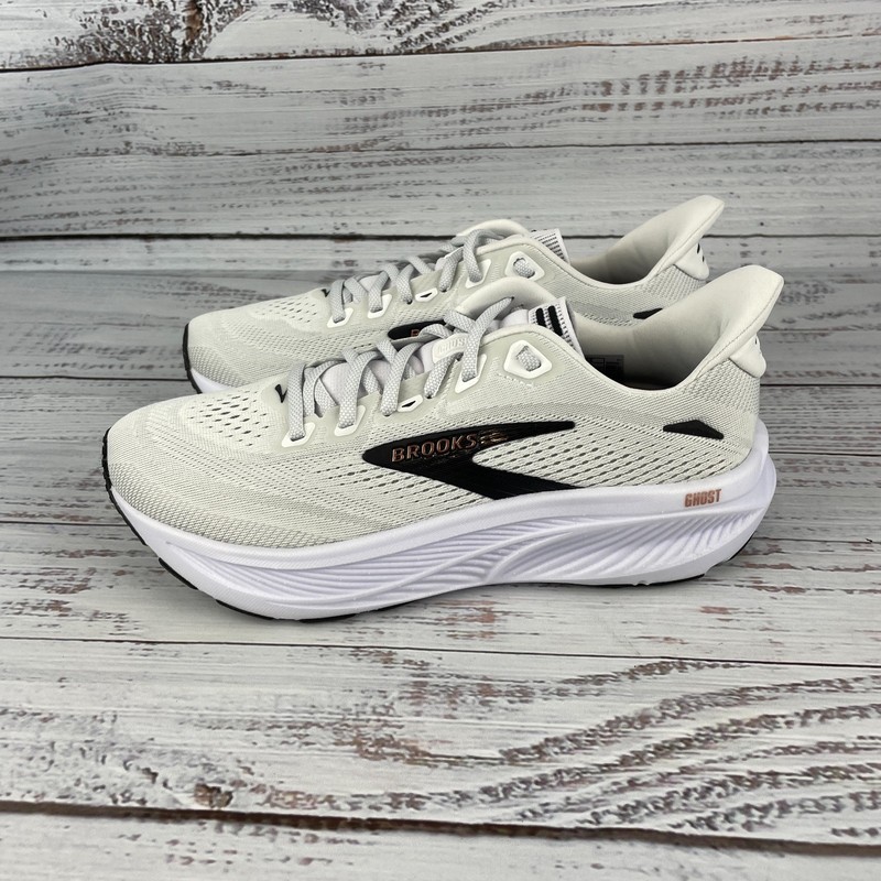 Brooks Ghost 18 Womens 8.5 B Running Shoes White Black Rose Gold gallery