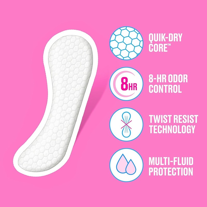 Women's Panty Liners 54 Count Regular Unscented Wrapped for Everyday Protection gallery