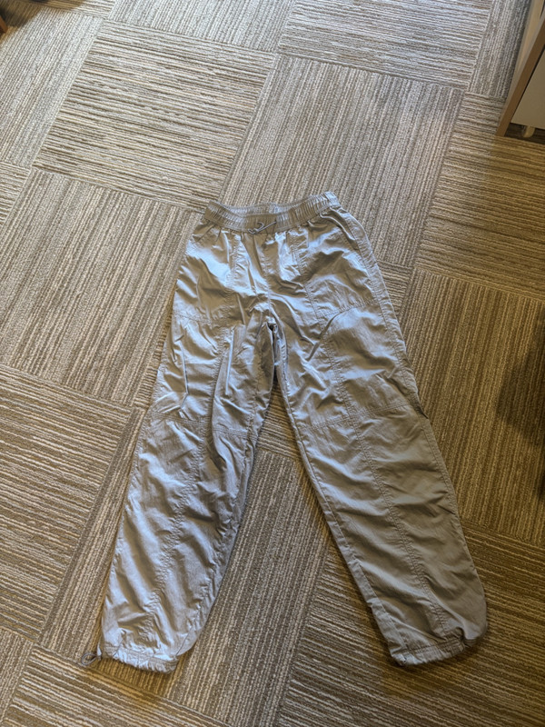 Wild Fable Light Gray Parachute Pants XS Drawstring Hem High Rise Nylon