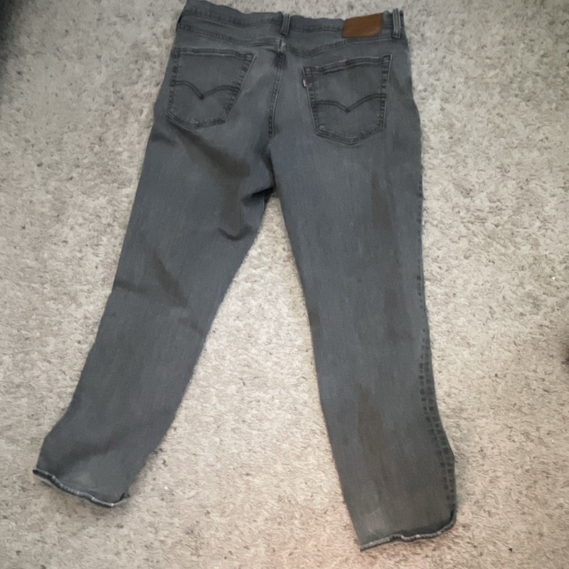 Levi's Men's Gray Denim Jeans Slim Fit Tapered Mid Rise Dark Wash 5-Pocket gallery