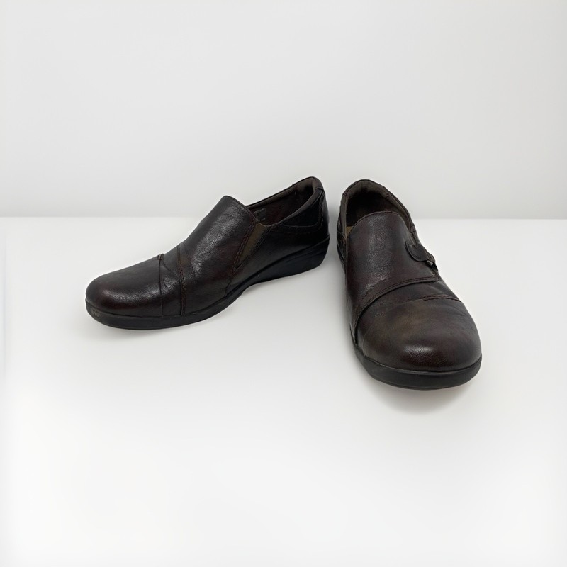 Earth Spirit Loafers Womens 9.5 Brown Faux Leather Comfort Slip On Gel Cushioned gallery