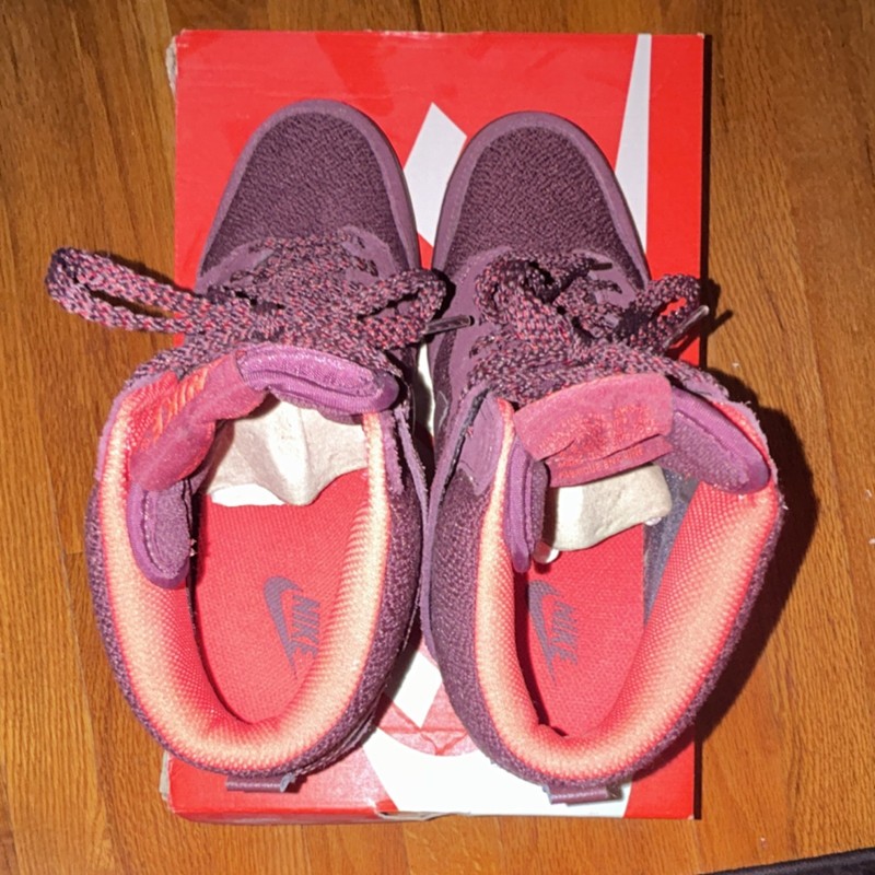 Nike Dunk Sky Hi Essential Burgundy Mesh/Suede Women's High Top Sneakers gallery