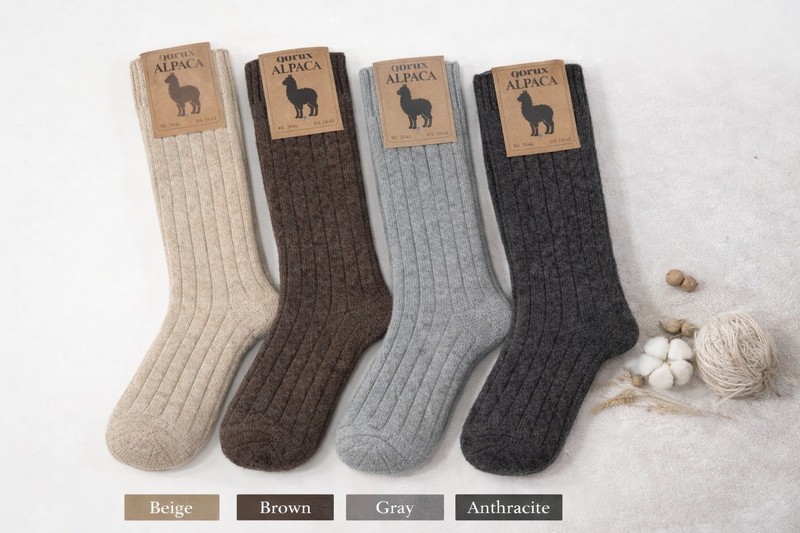 4 Pairs Alpaca Wool Thermal Nature Warm Winter Socks For Women & Men gallery