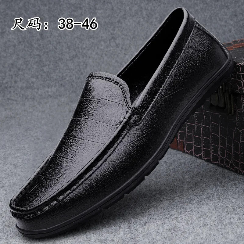 Men's Soft Leather Breathable Casual Shoes Genuine Leather Comforable Flat Shoes gallery