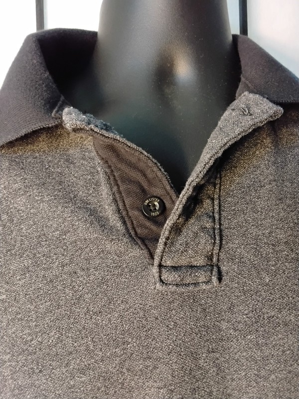 Hollister Mens Polo Shirt Grey L Epic Stretch gallery