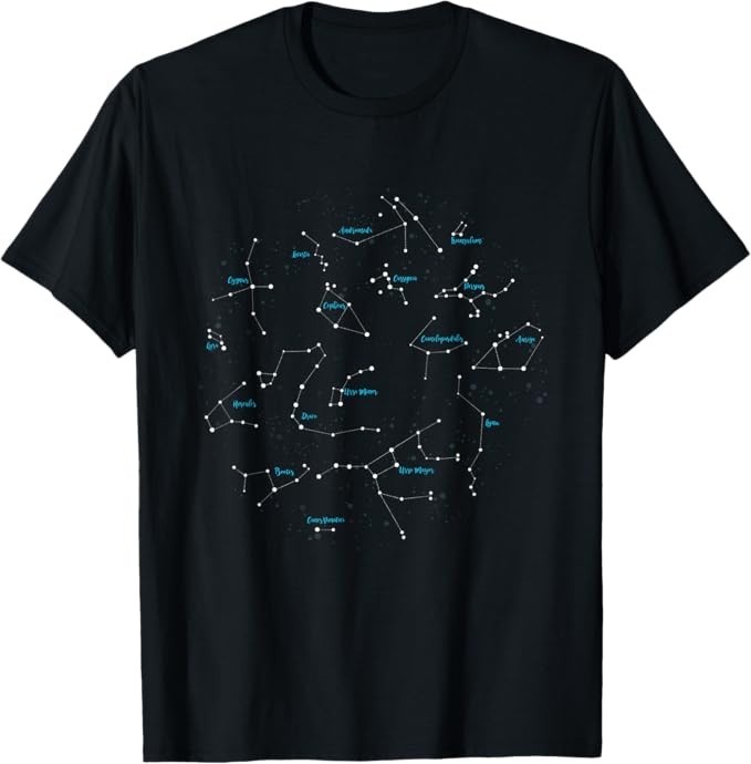 Astronomy T shirt Star Constellation Sky Map Gift Unisex T-Shirt
