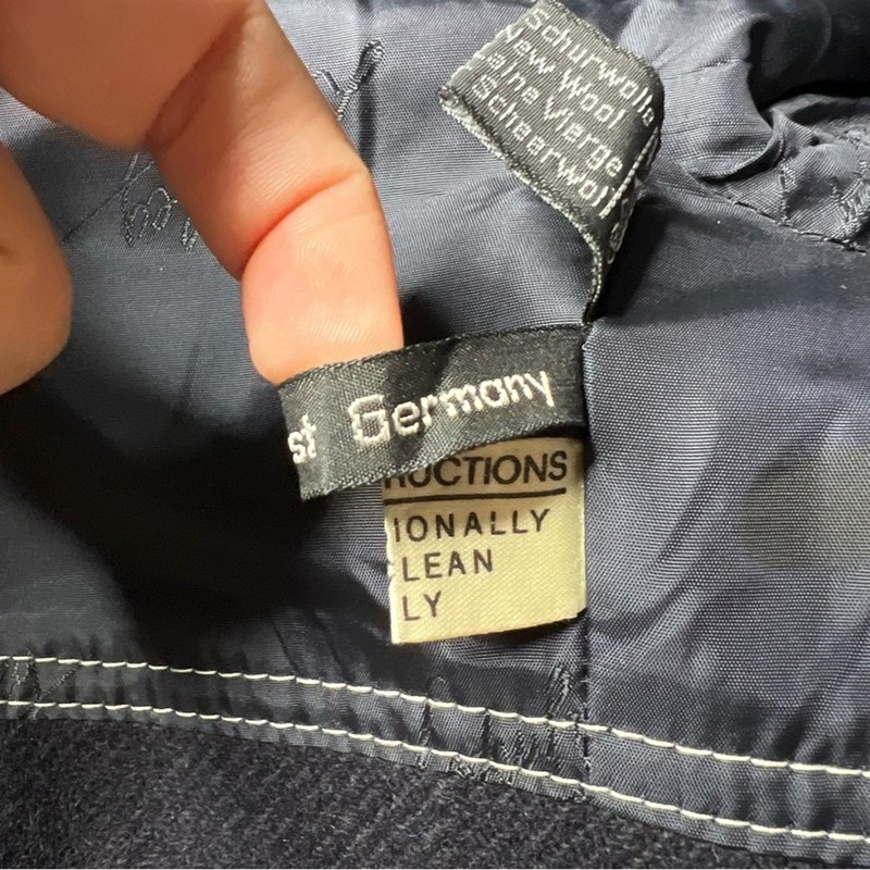 Loden Frey Men's Long Overcoat Wool Collared Jacket in Dark Navy Blue Germany gallery
