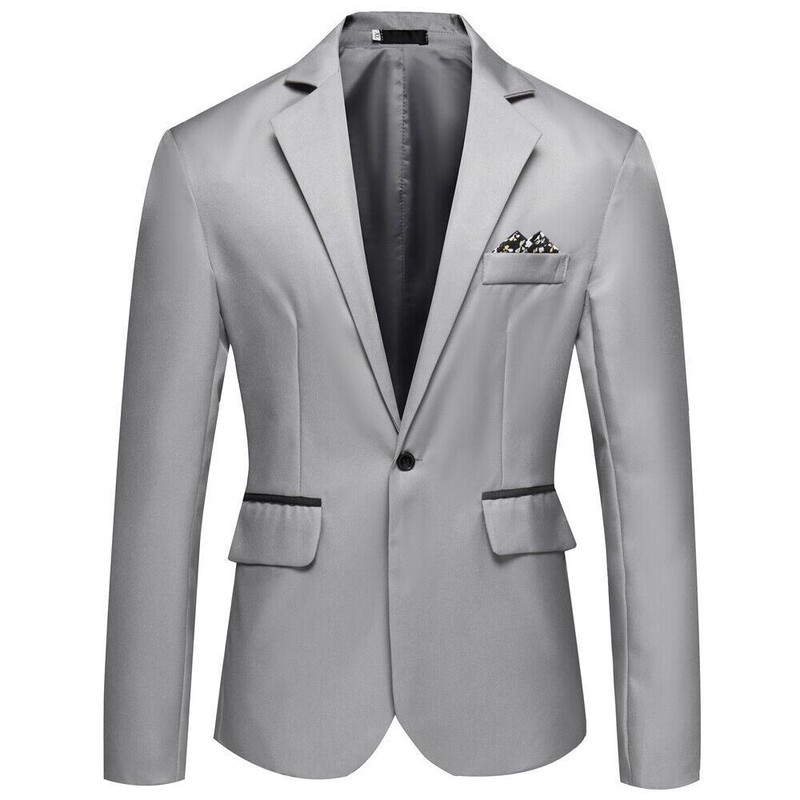 Men's Tuxedo Jacket Notched Lapel One Button Suit Blazer for Dinner Wedding Prom gallery