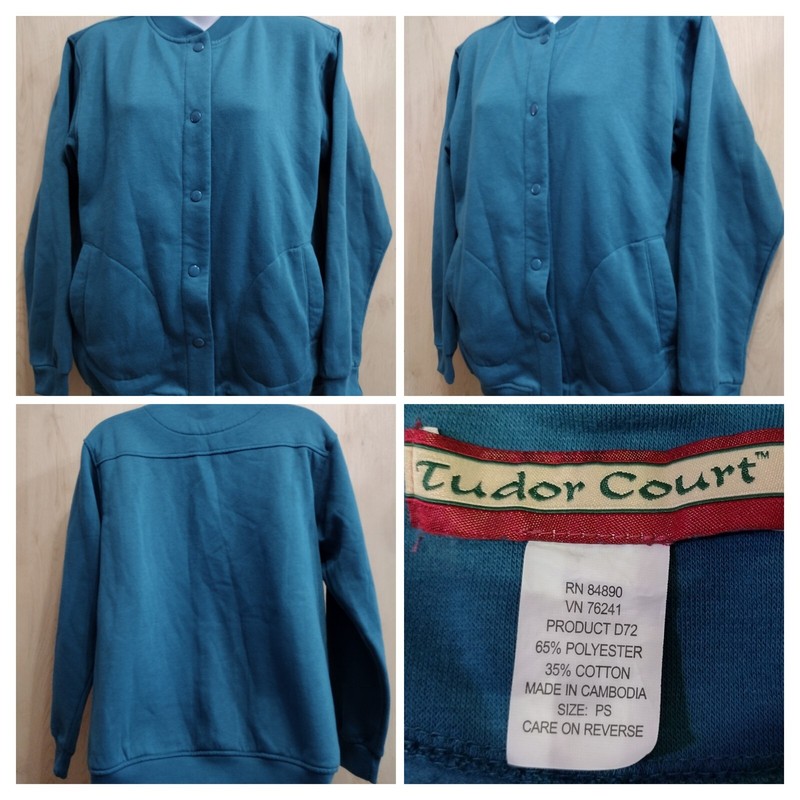 Tudor Court Women’s Snap-It-Up Fleece Jacket VINTAGE SIZE Petite Small LONG SLVE