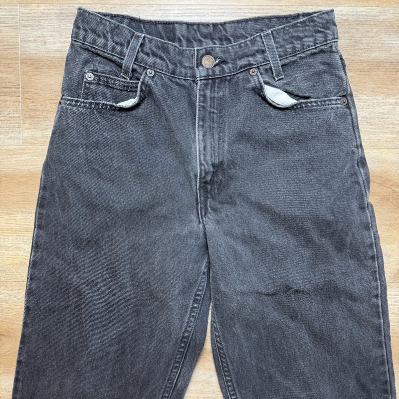 Vintage Levis Jeans Men 26×29 Black 550 Relaxed Fit Orange Tab Grunge (Tag27x30)