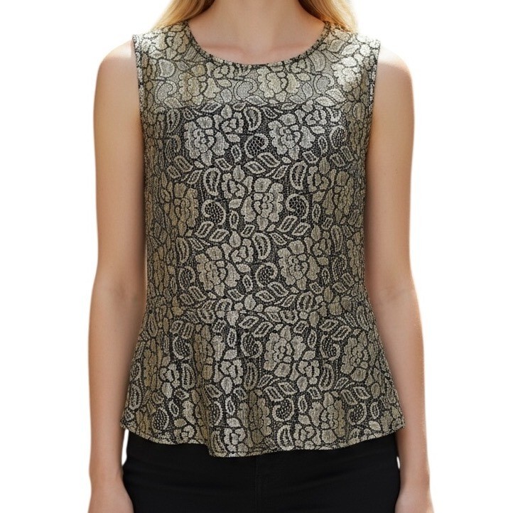 THE LIMITED Gorgeous Black With Champagne Brocade Lace Overlay NWOT Size Small
