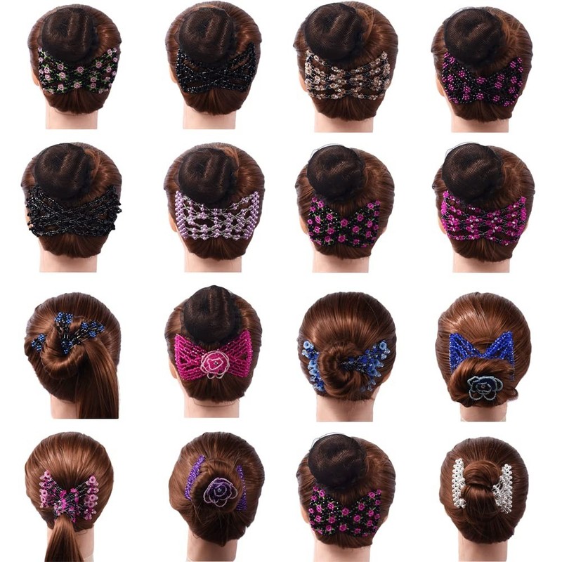 12 PCS Beaded Hair Side Combs Clips - Double Bun Maker Accessories for Thick Wav gallery