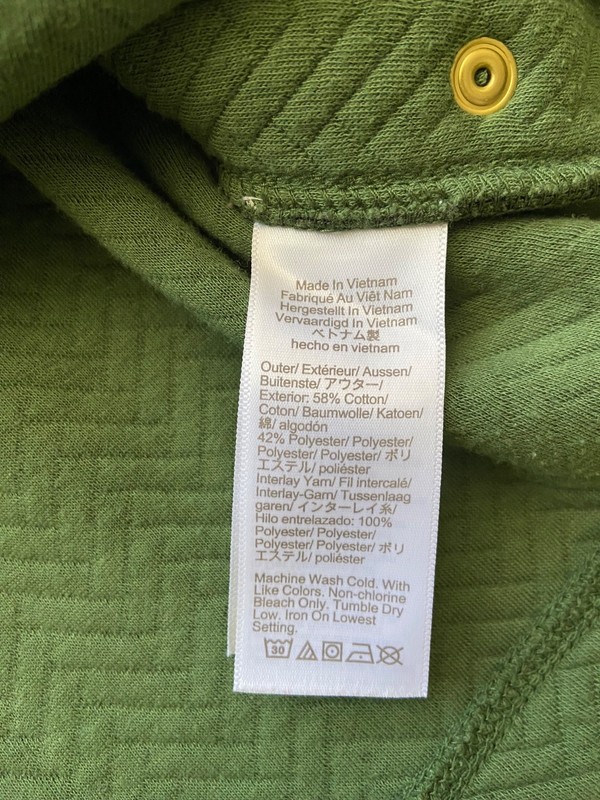 J Crew Factory quilted mock-neck sweater for women. Green. Size Small. Excellent gallery